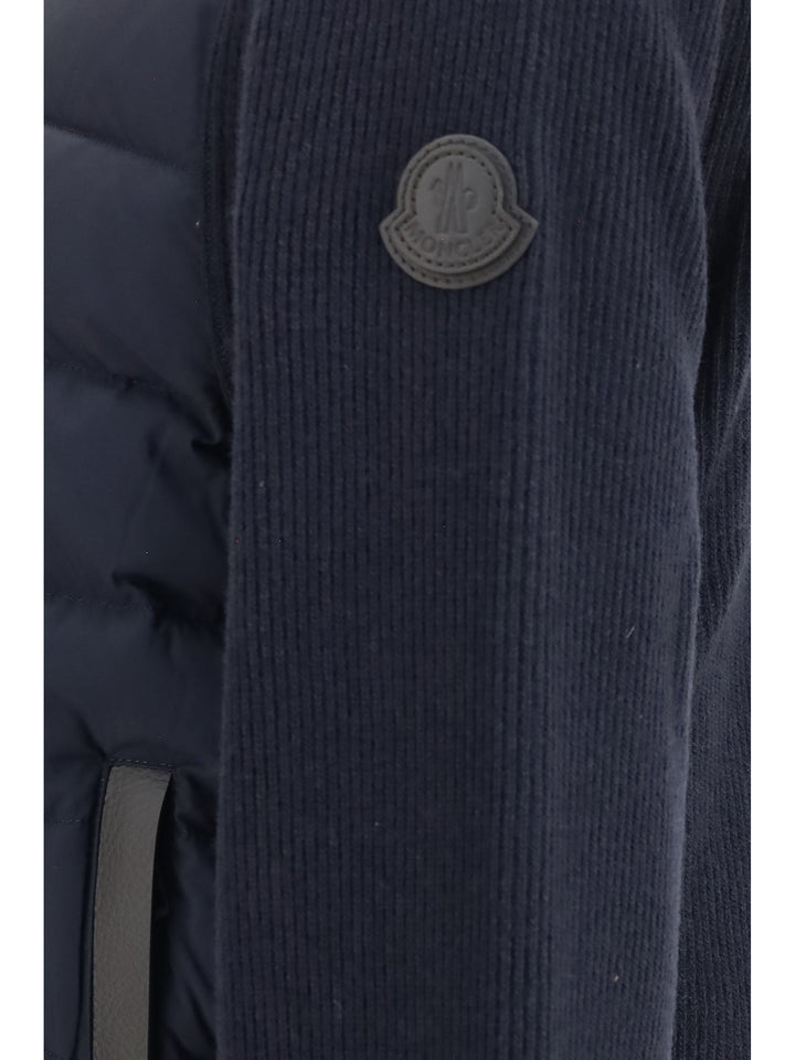 Zip-up padded Cardigan in wool and cashmere blend 3