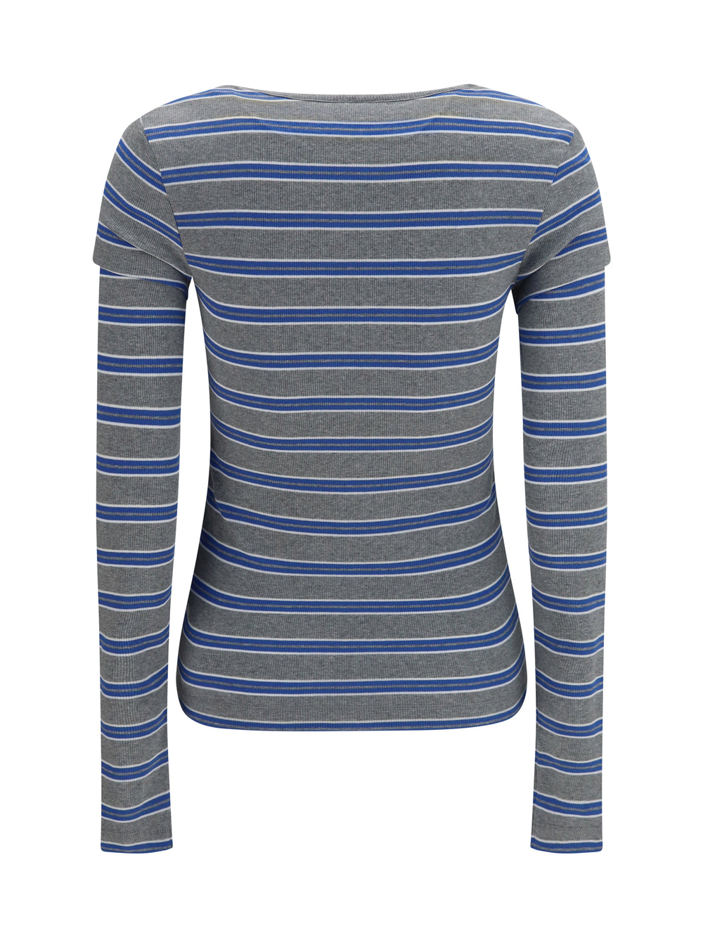 Ribbed V-neck long-sleeve T-shirt 2