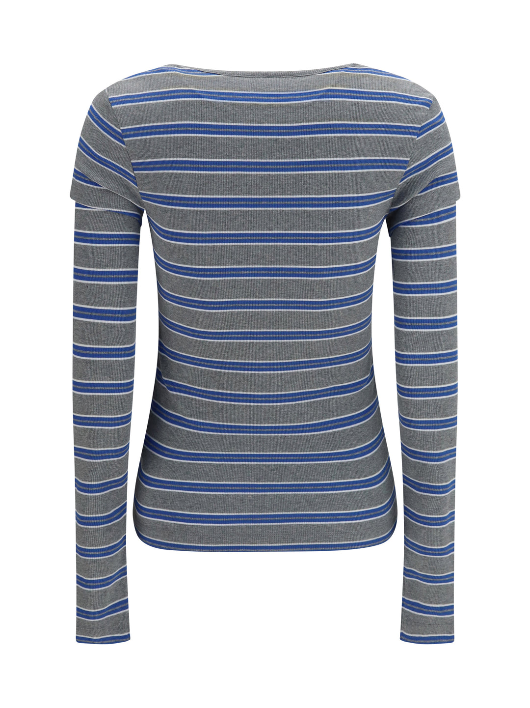 Ribbed V-neck long-sleeve T-shirt 2