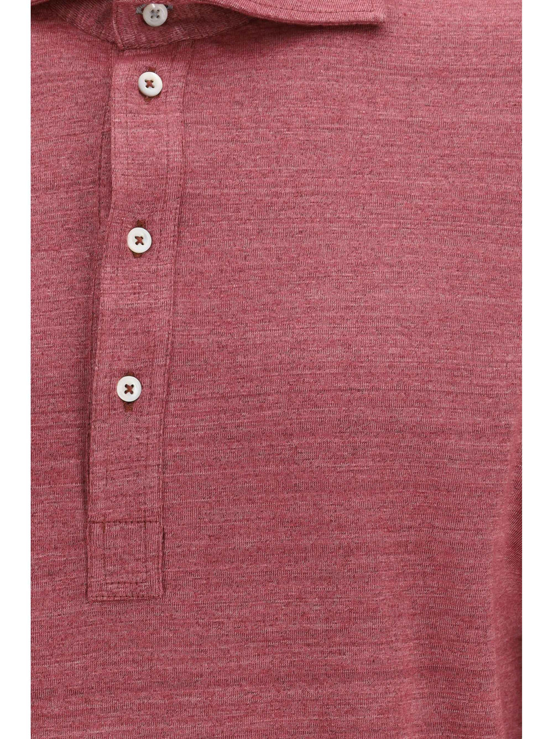 Long-sleeve Polo in mélange linen and cotton jersey