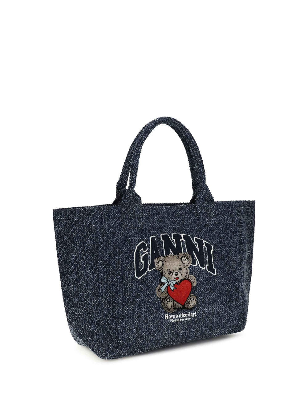 Medium denim Tote Bag with bear