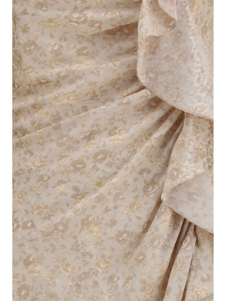 Jacquard draped Dress with flounces
