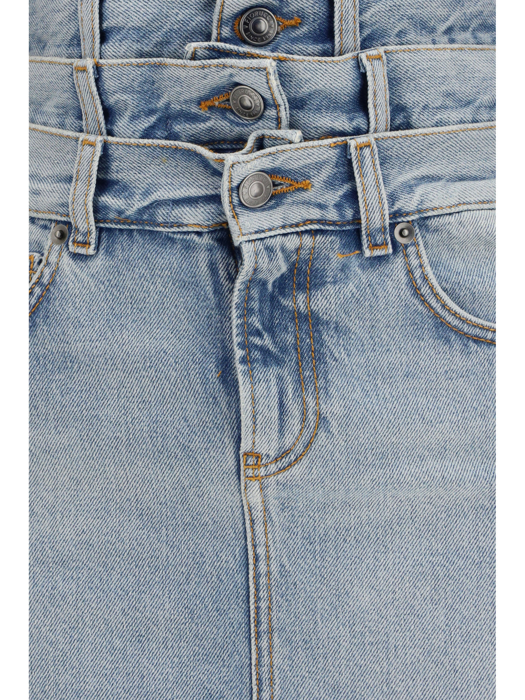 Midi denim Skirt with triple layer 3