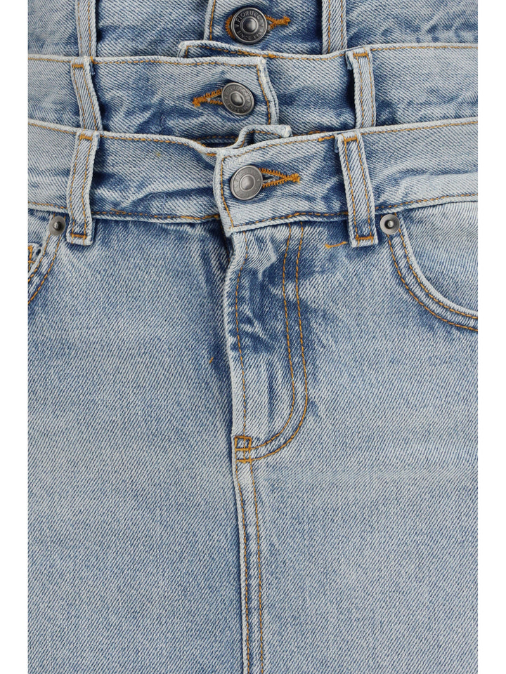 Midi denim Skirt with triple layer 3