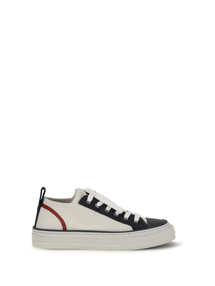Cotton knit and suede Sneakers with Precious Toe 1