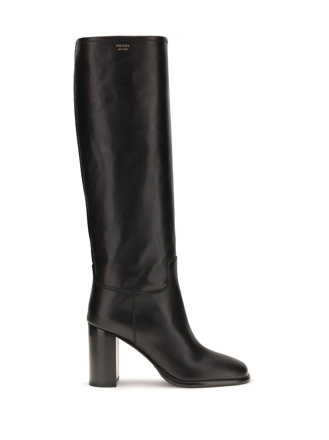 High leather Boots with screen-printed Logo 1
