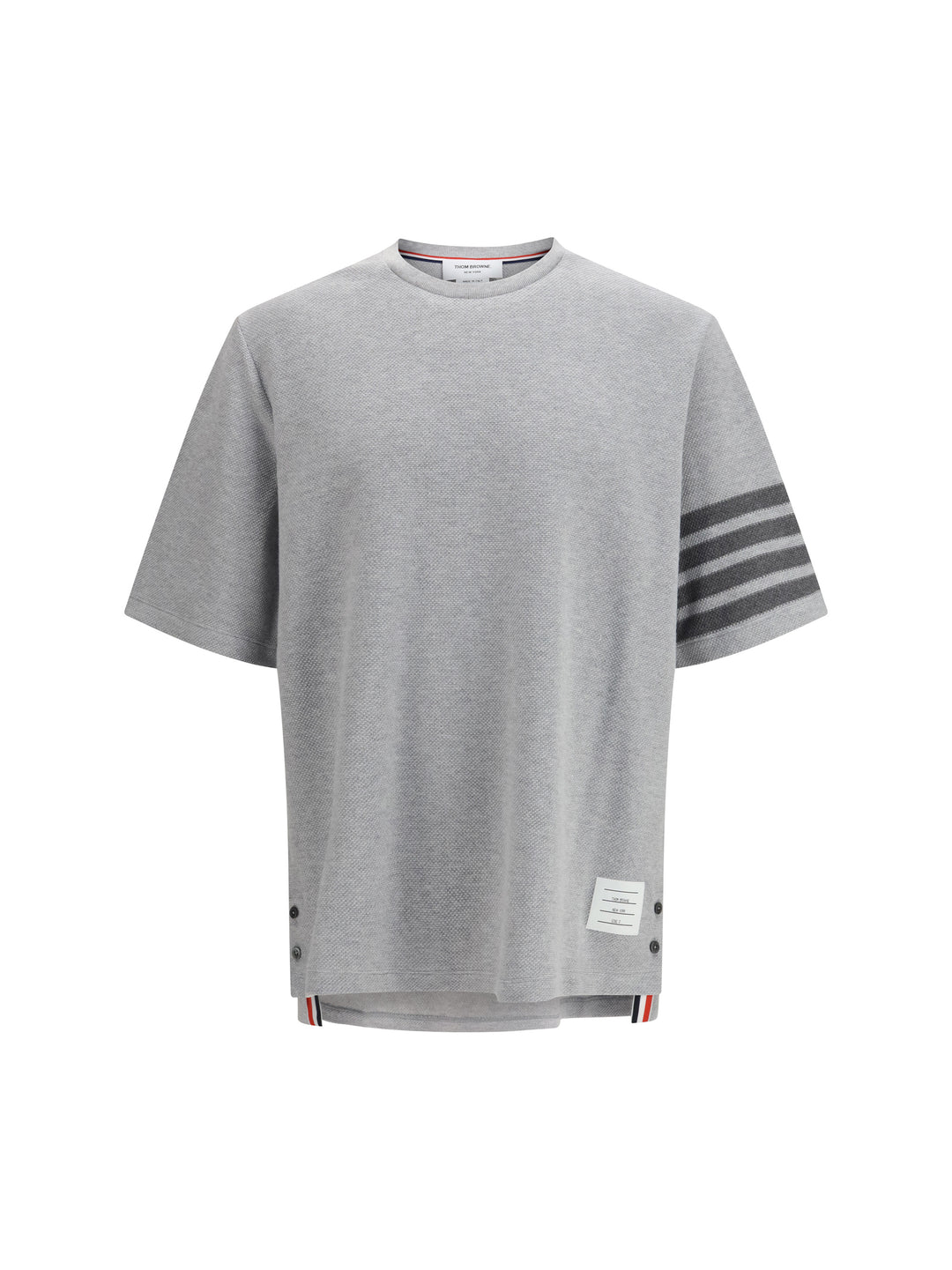 Textured cotton piqué T-shirt 1