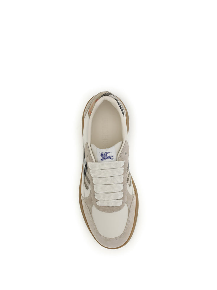 Terrace leather and Check Sneakers 4