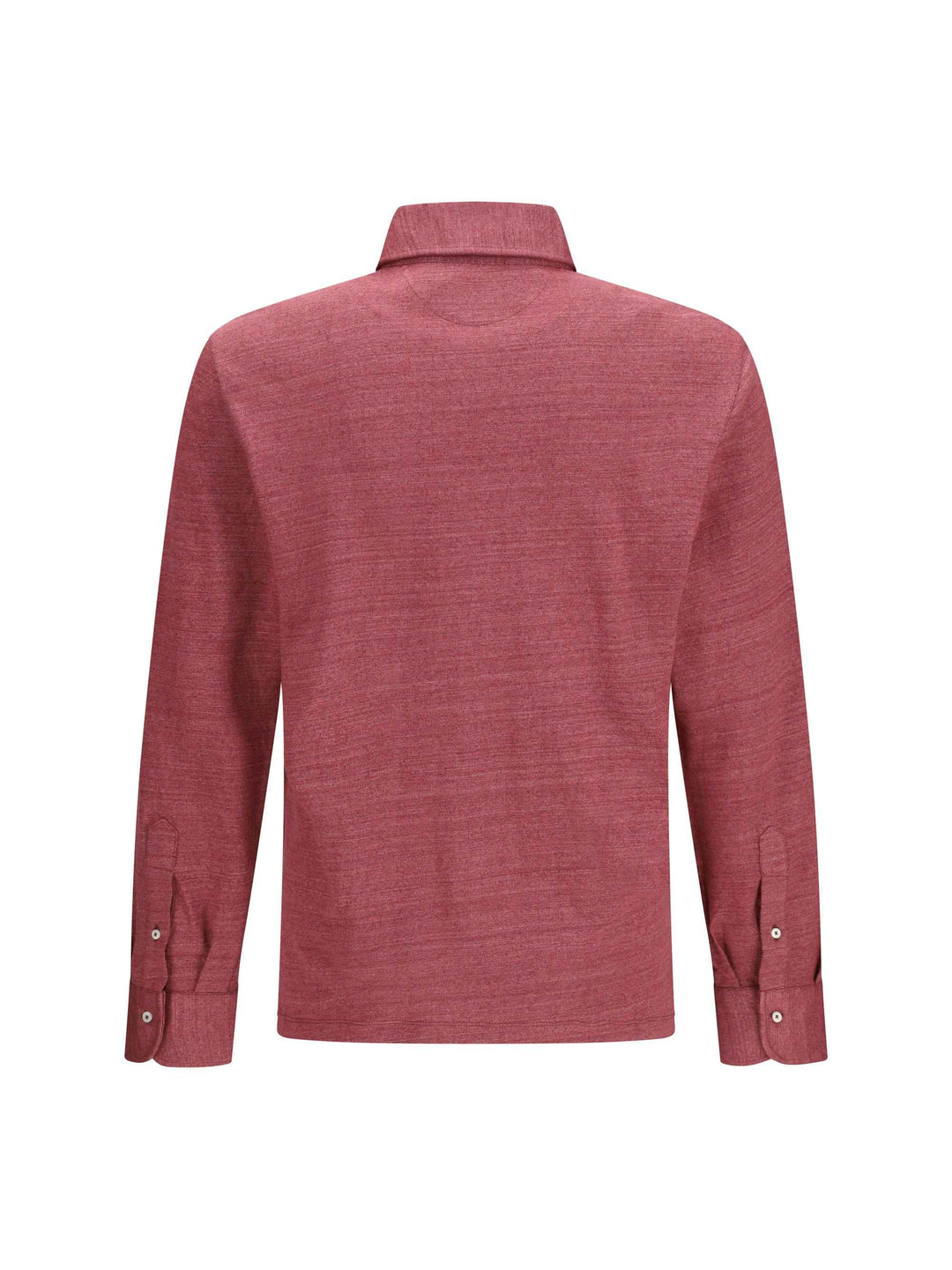 Long-sleeve Polo in mélange linen and cotton jersey