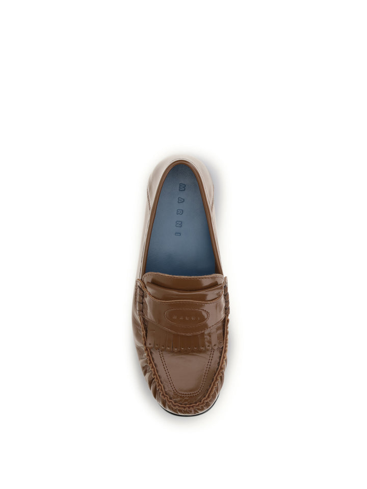 Leather Loafers with tassels and foldable heel 4