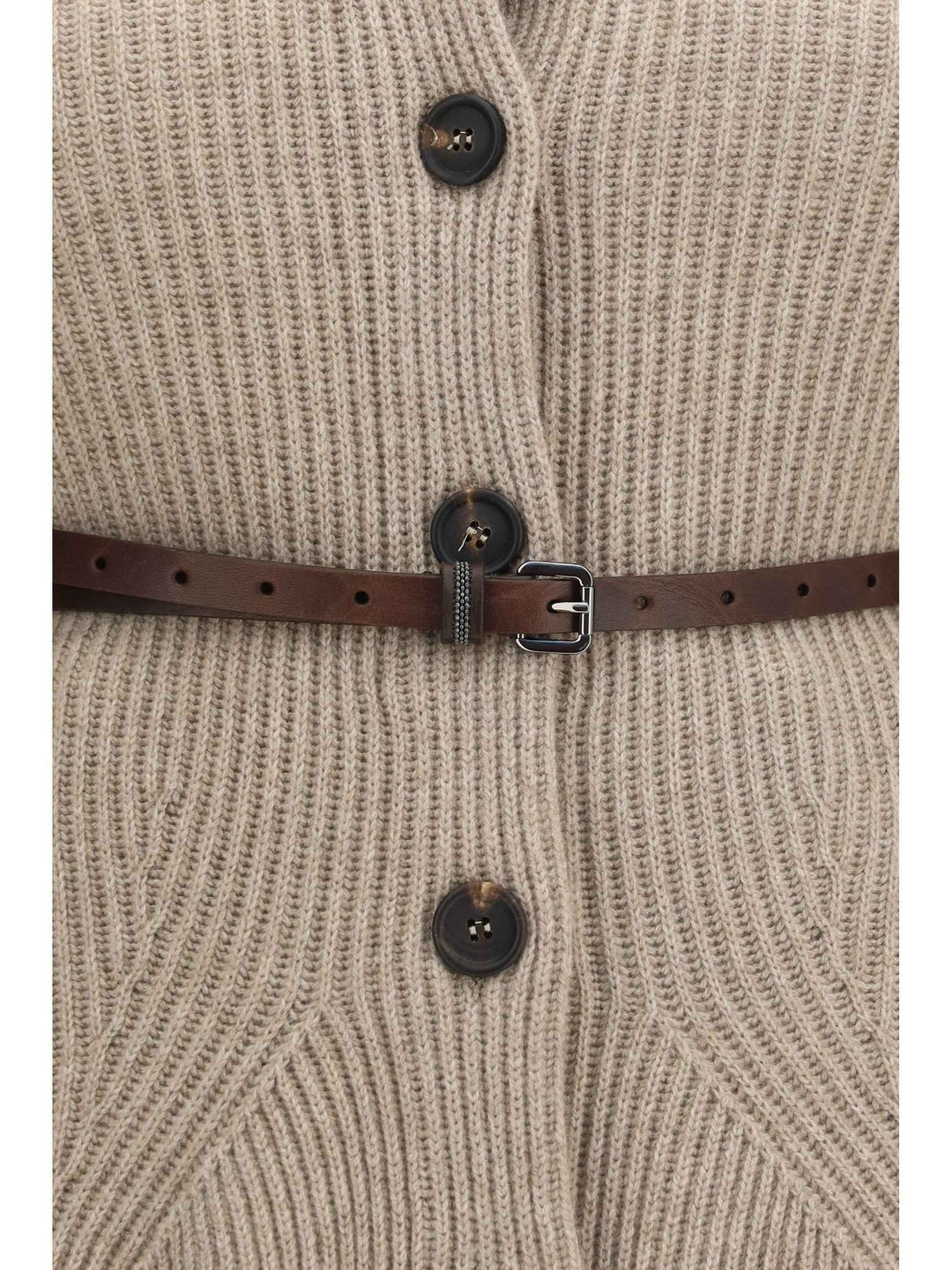High neck Cardigan with belt