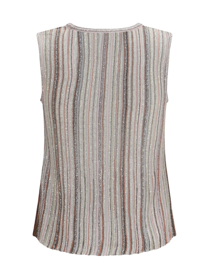 Sleeveless ribbed sequin Top 2