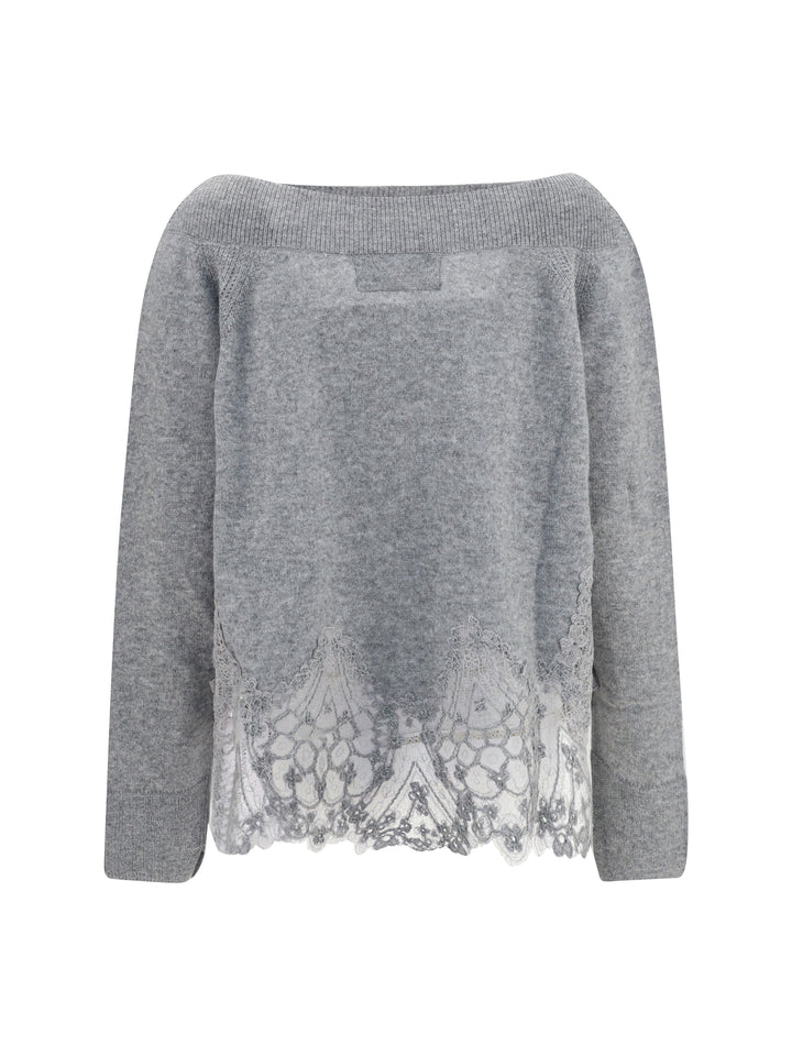 Boat neck lace Sweater 2