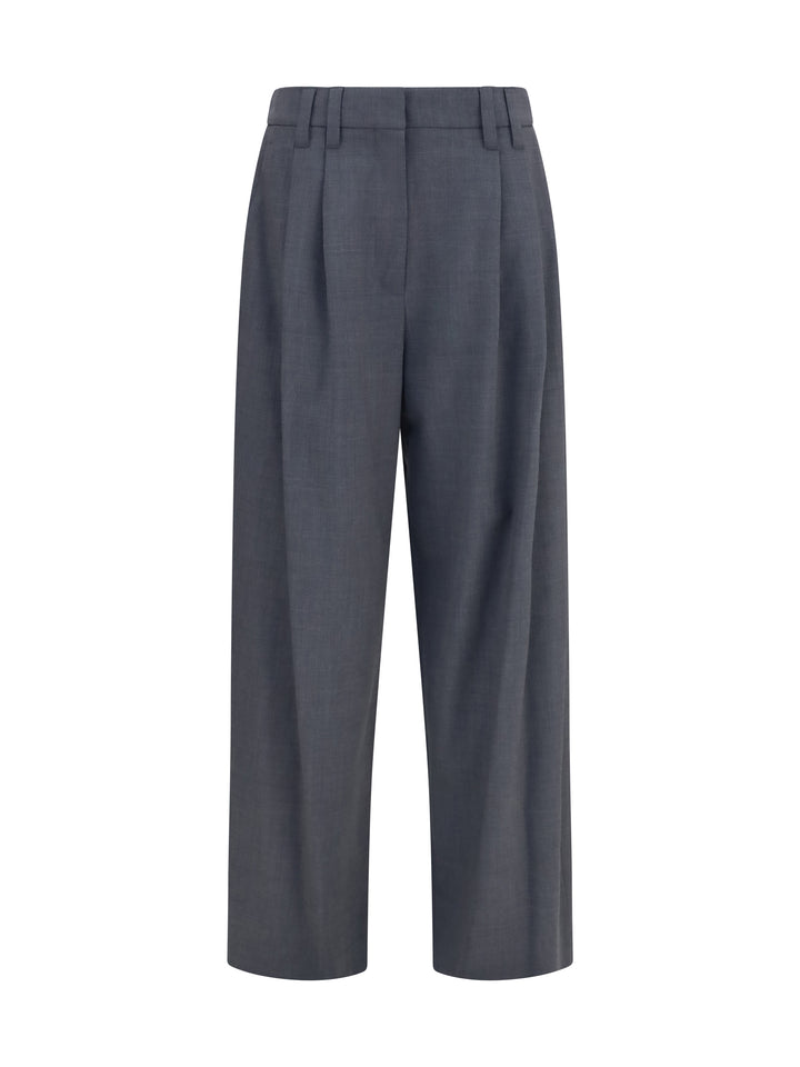 Tropical wool tailored Pants with Monili detail 1