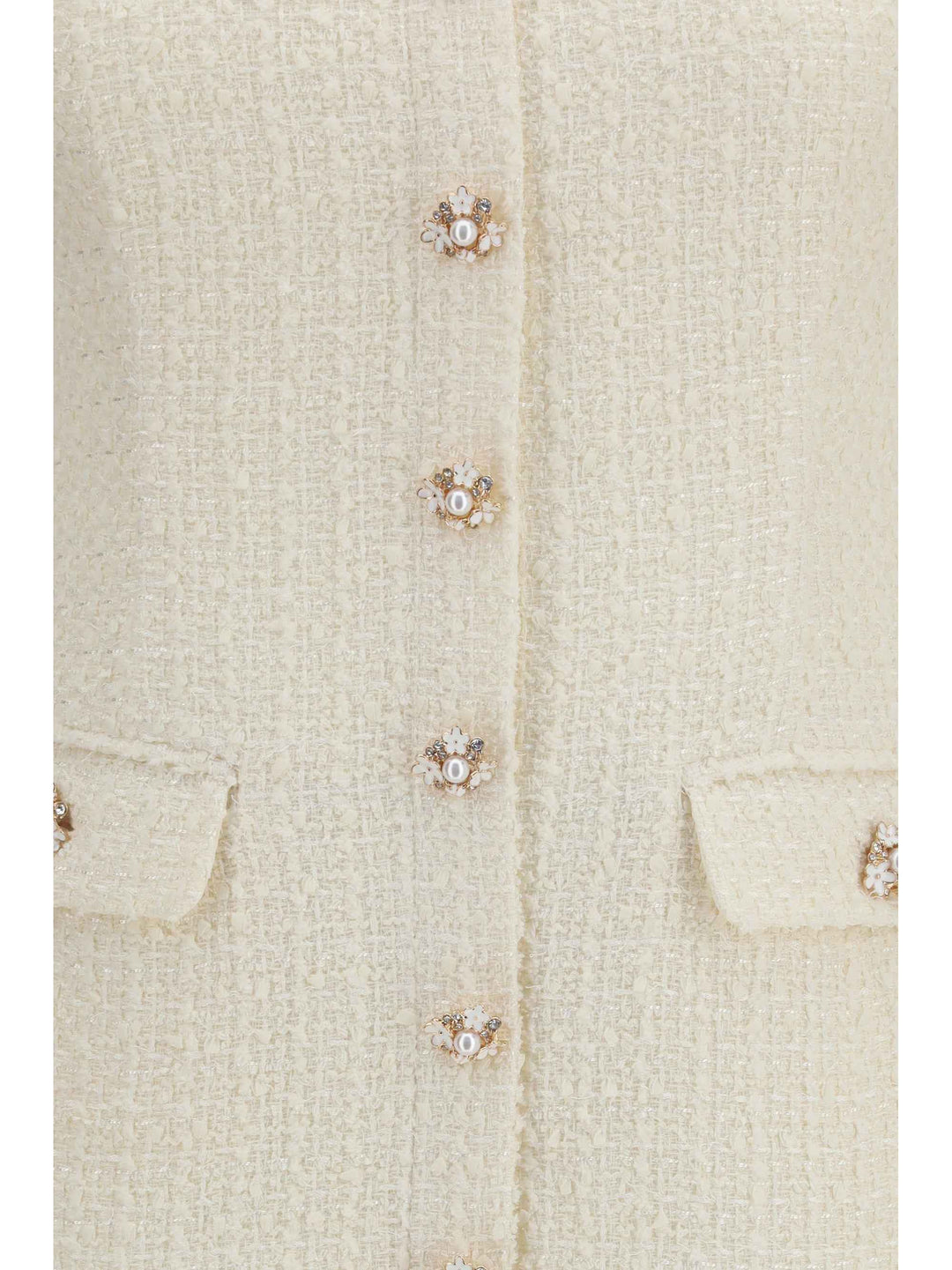 Tailored mini Dress with bouclé lace inserts