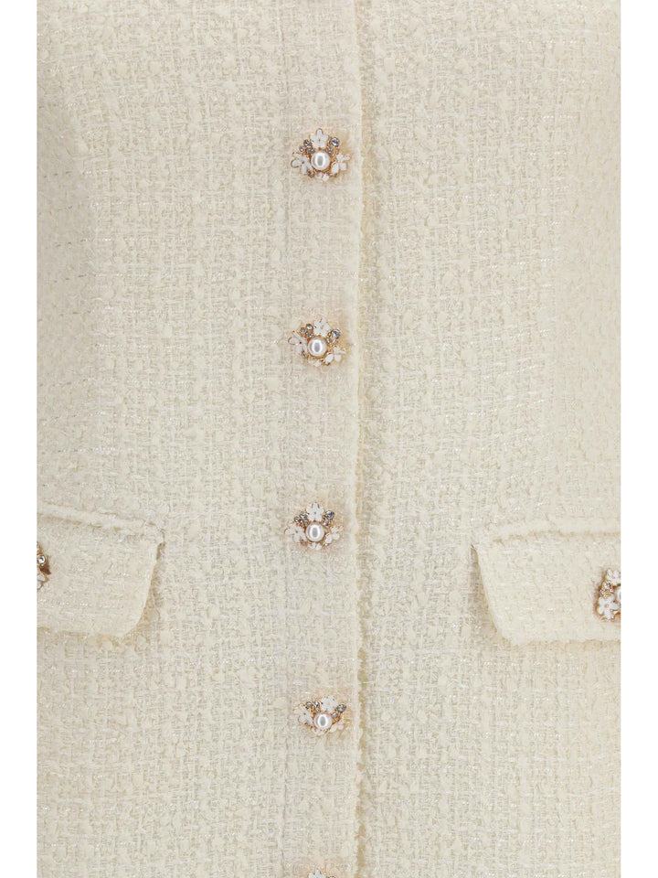 Tailored mini Dress with bouclé lace inserts