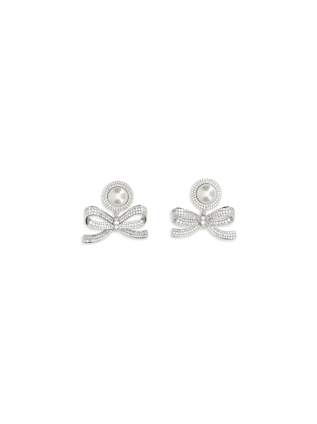 Pearl bow drop Earrings 1