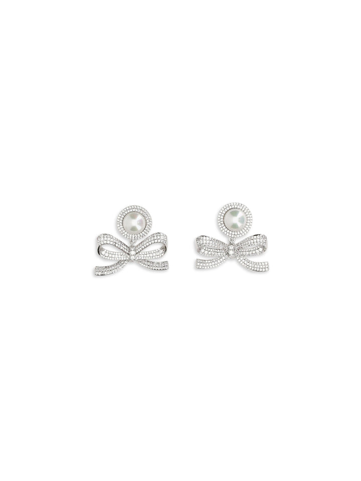 Pearl bow drop Earrings 1