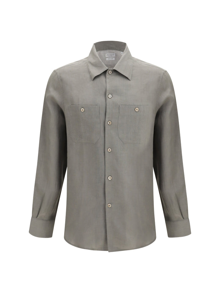 Easy-fit linen Shirt with chest pockets 1