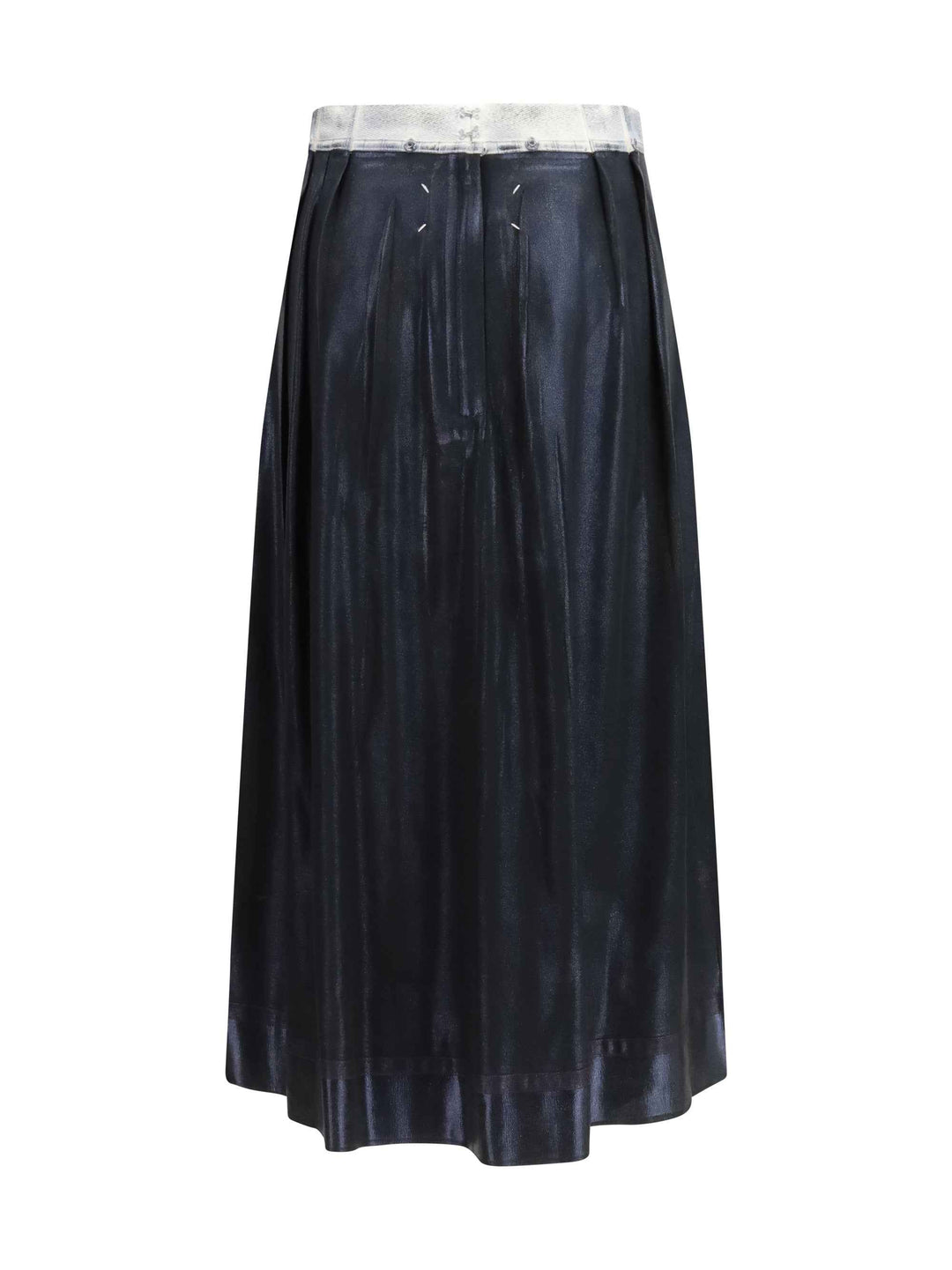 Foil-treated midi Skirt