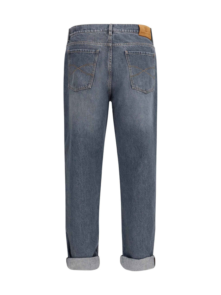 Straight-leg turn-up Jeans