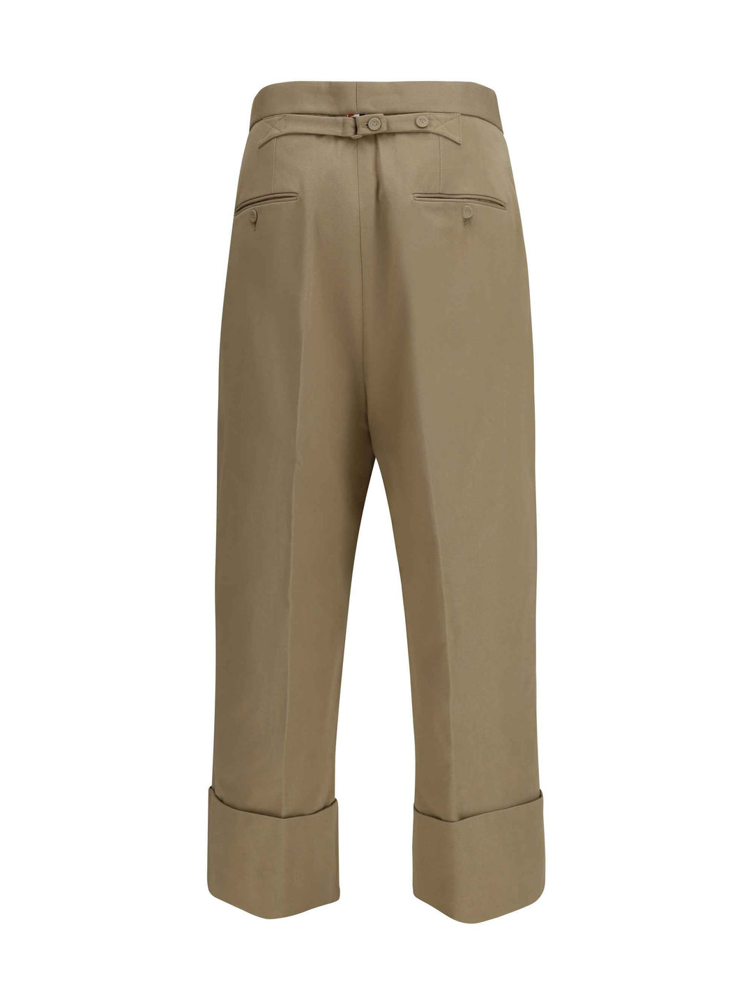 Cotton gabardine Pants with double pleats