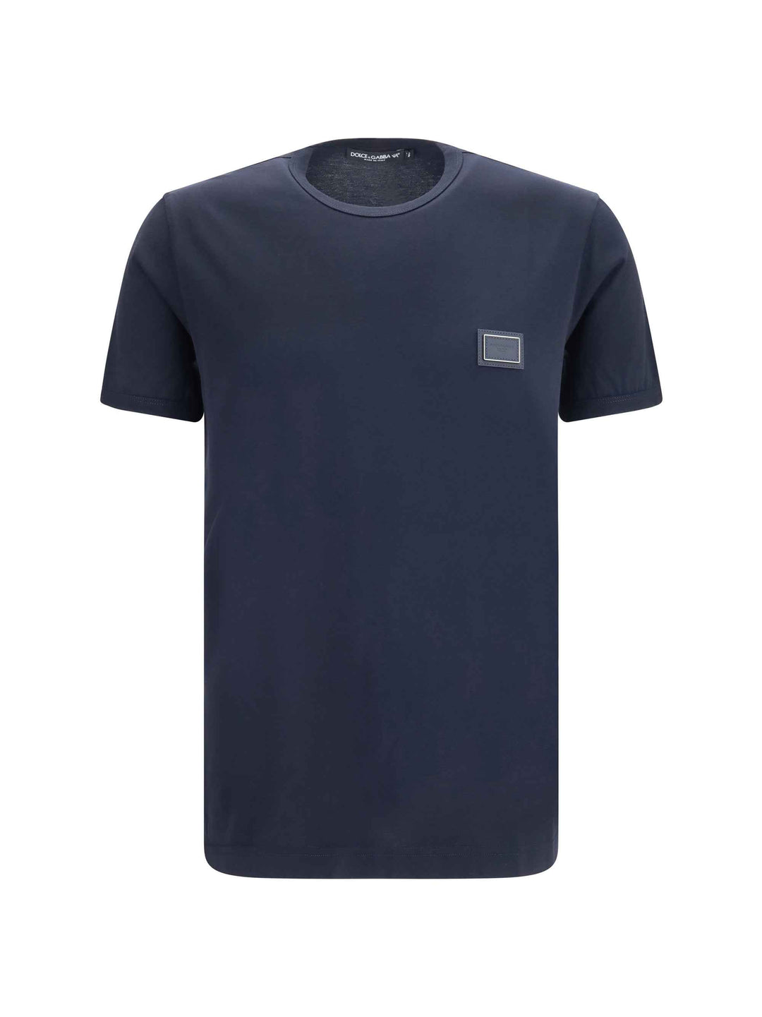Cotton T-shirt with logo plaque