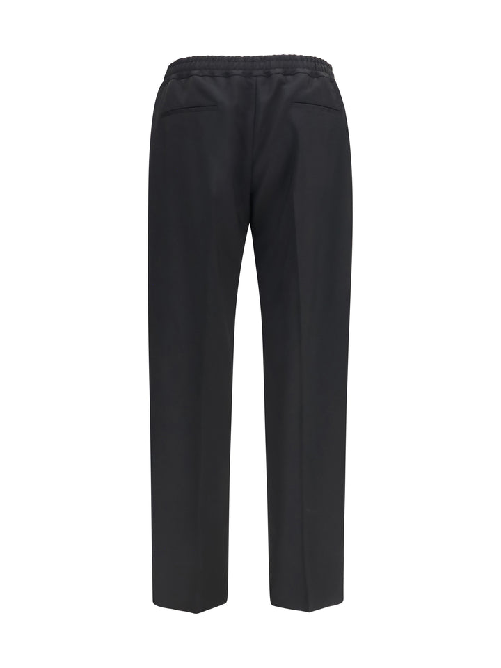 VLogo embroidered cotton gabardine Pants 2