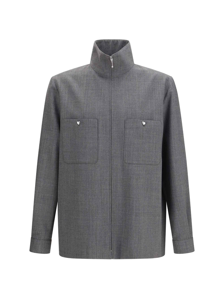 Mouliné wool shirt Jacket