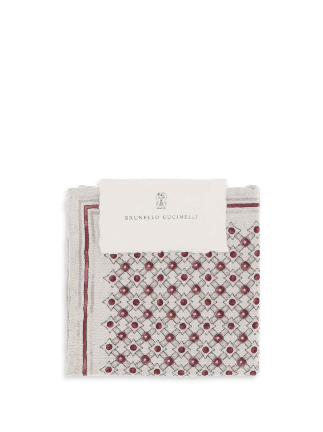 Silk Pochette with geometric pattern