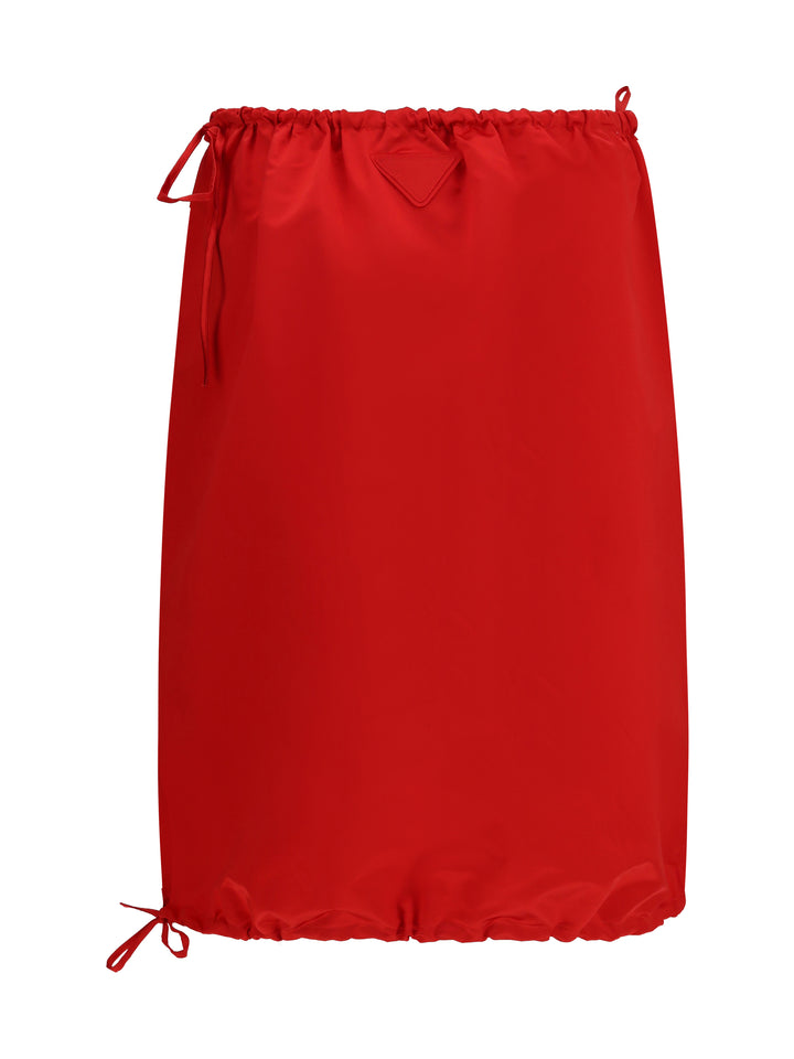 Satin midi Skirt with drawstring 2