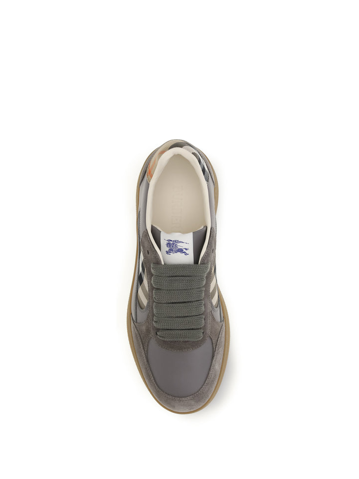 Terrace leather and Check Sneakers 4