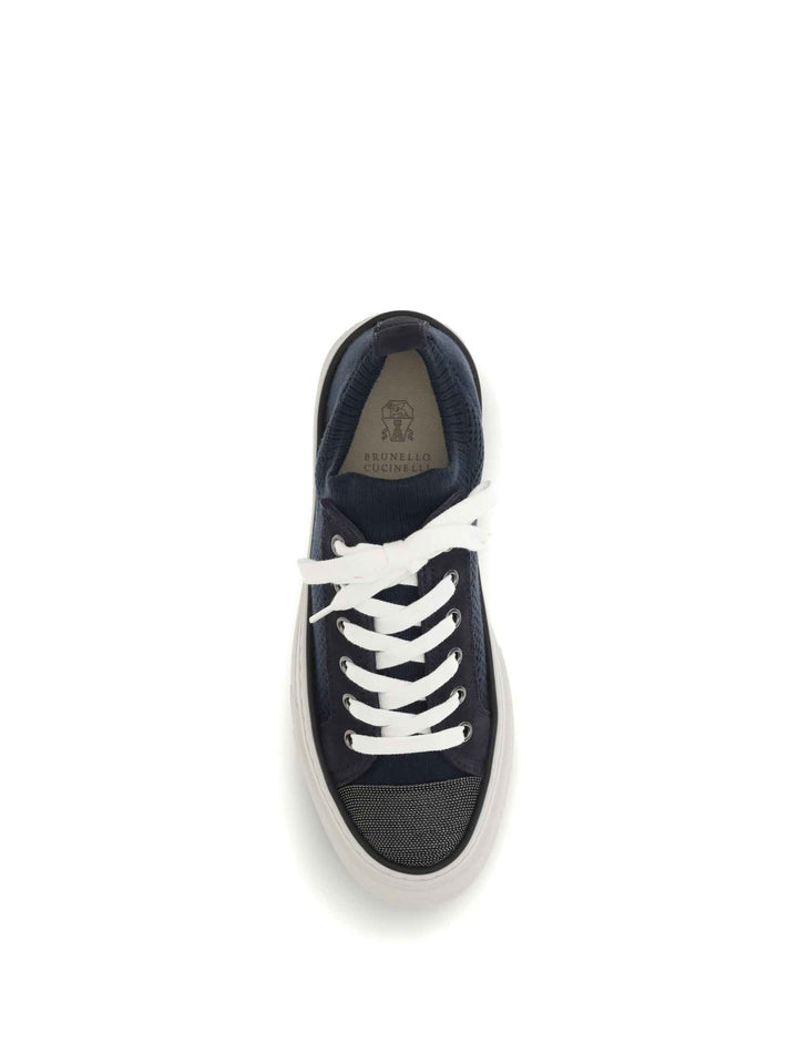 Cotton knit and suede Sneakers