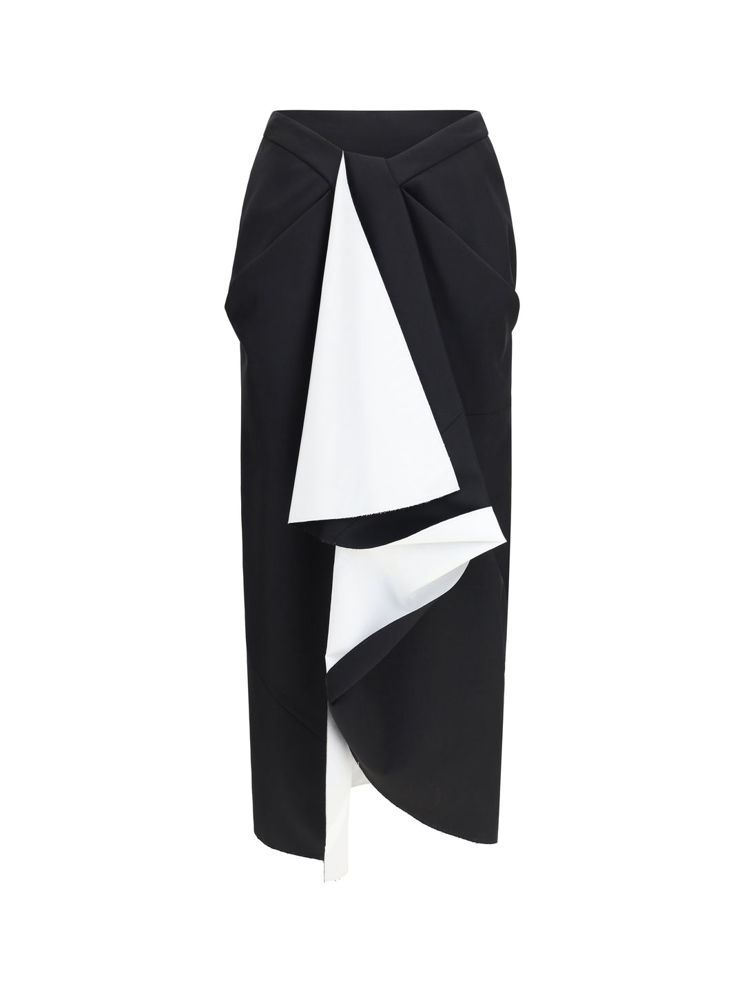 Draped midi Skirt in double-faced wool and mohair 1