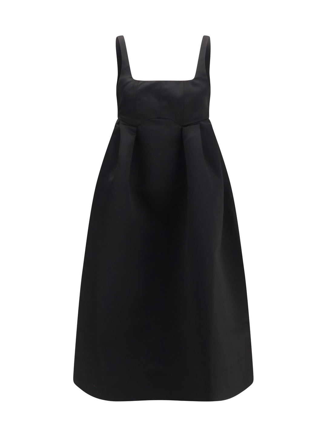 Duchesse satin midi Dress with corset 1