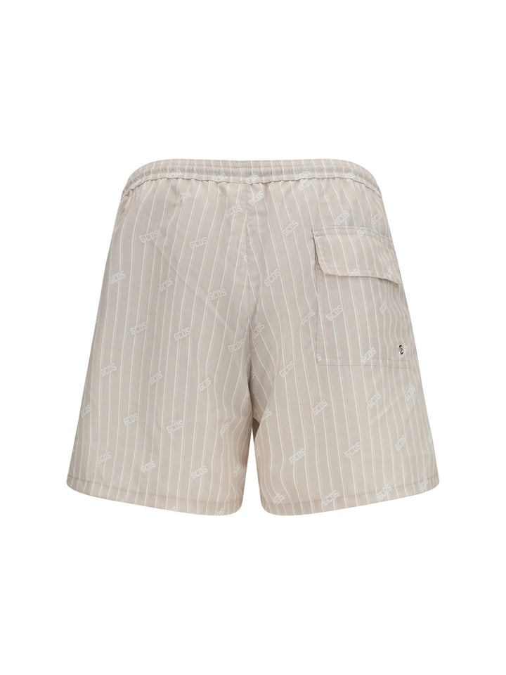 Striped all-over logo swim Shorts 2