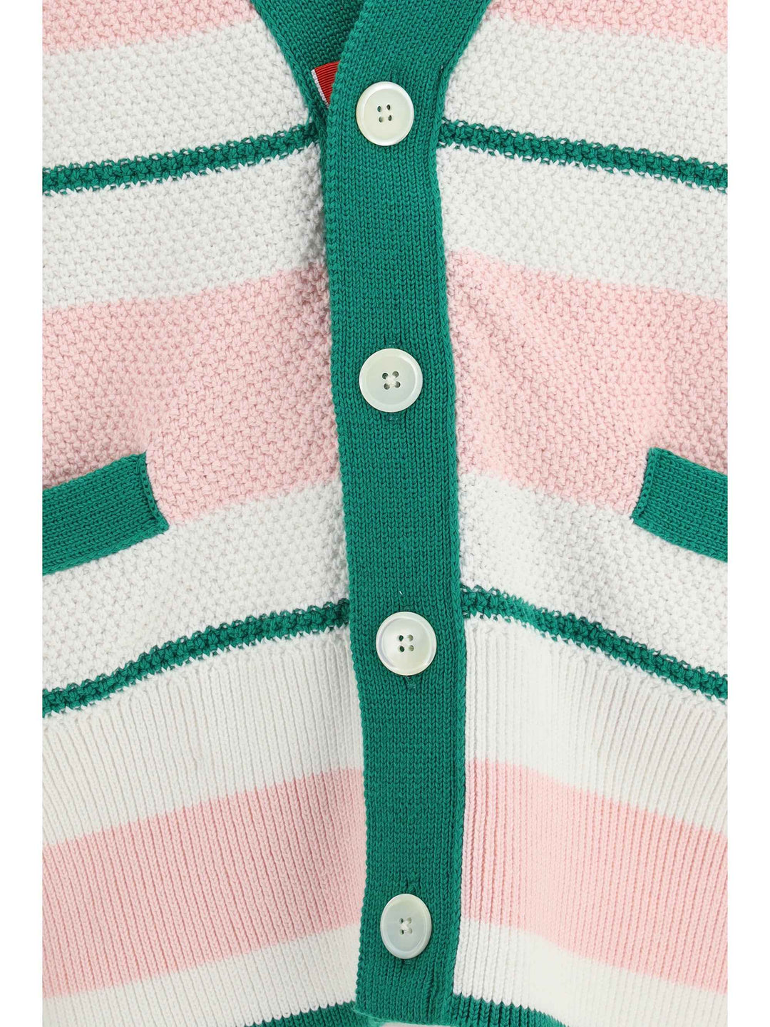 Classic stripe seed stitch V Neck Cardigan