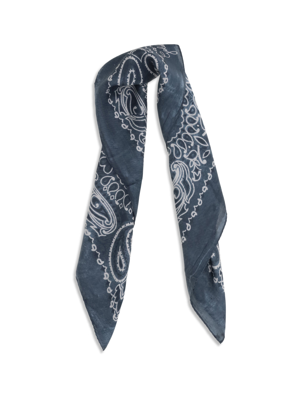 Golden paisley printed silk Scarf 2