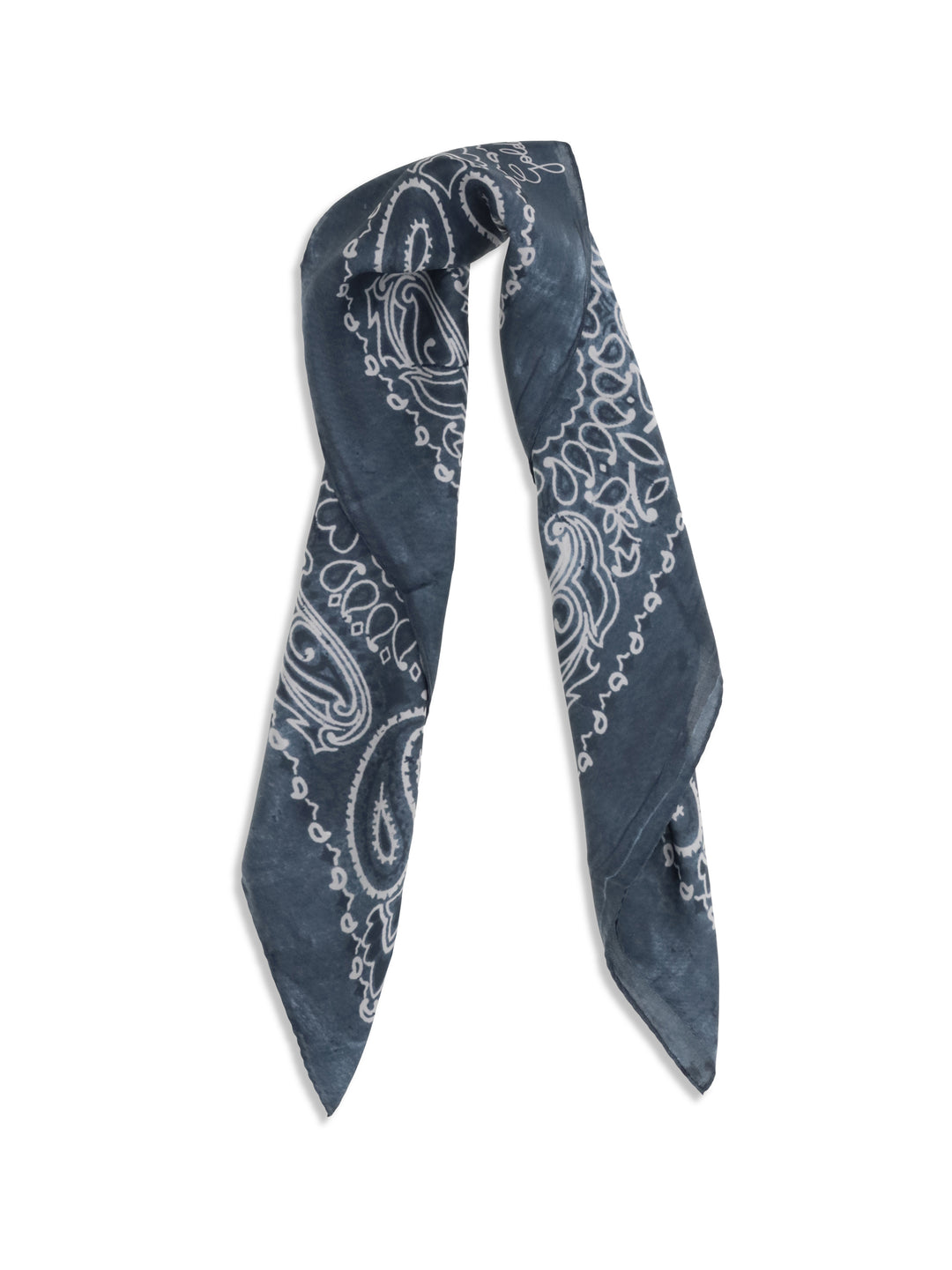 Golden paisley printed silk Scarf 2