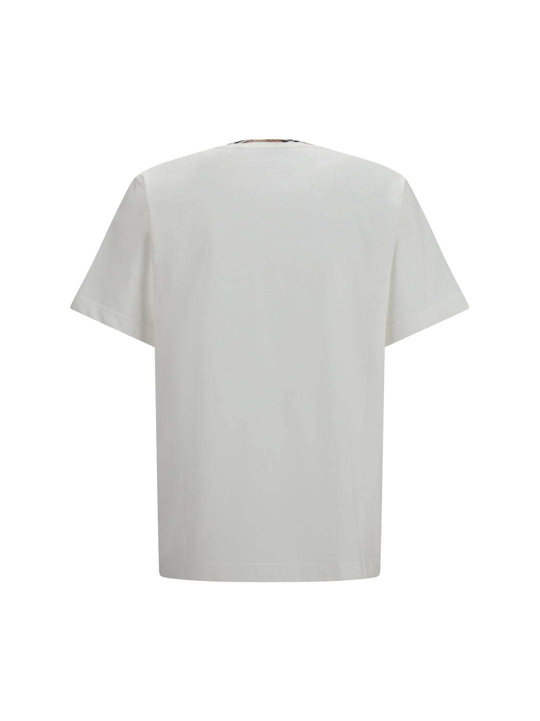 Cotton T-shirt with Check Trims 2