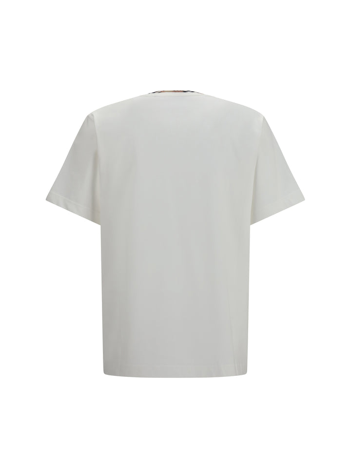 Cotton T-shirt with Check Trims 2