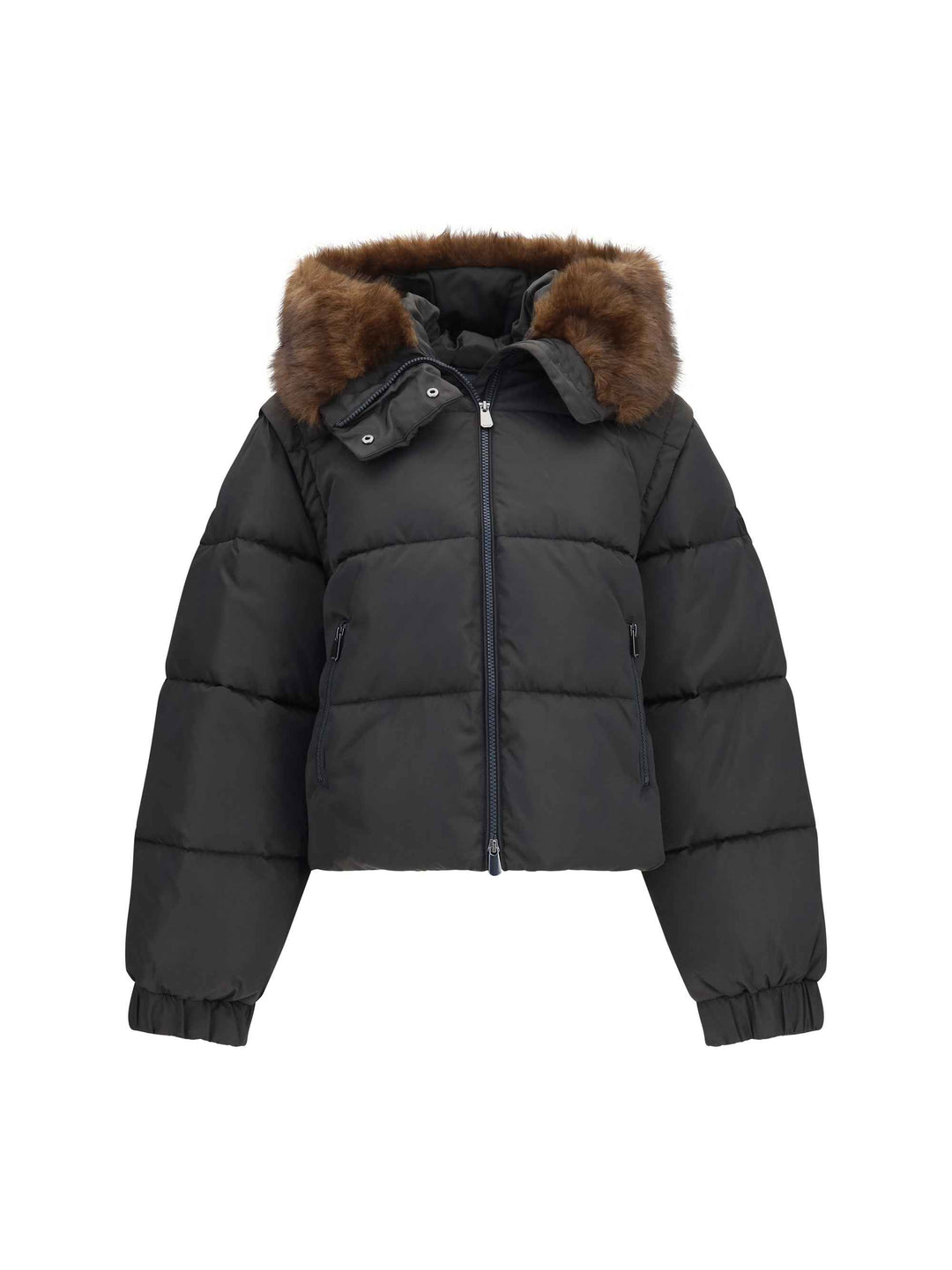 Godetia padded Down Jacket with faux fur