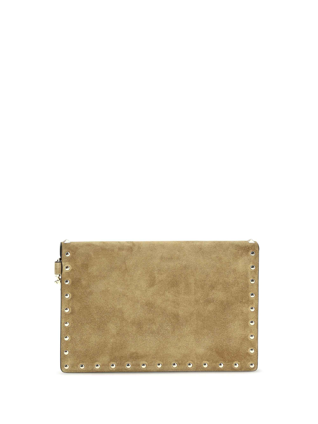 Medium Rockstud Clutch in suede