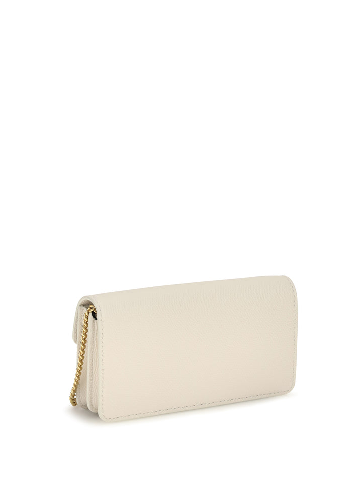 VLogo signature grainy calfskin chain Wallet 3