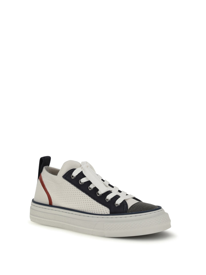 Cotton knit and suede Sneakers with Precious Toe 2