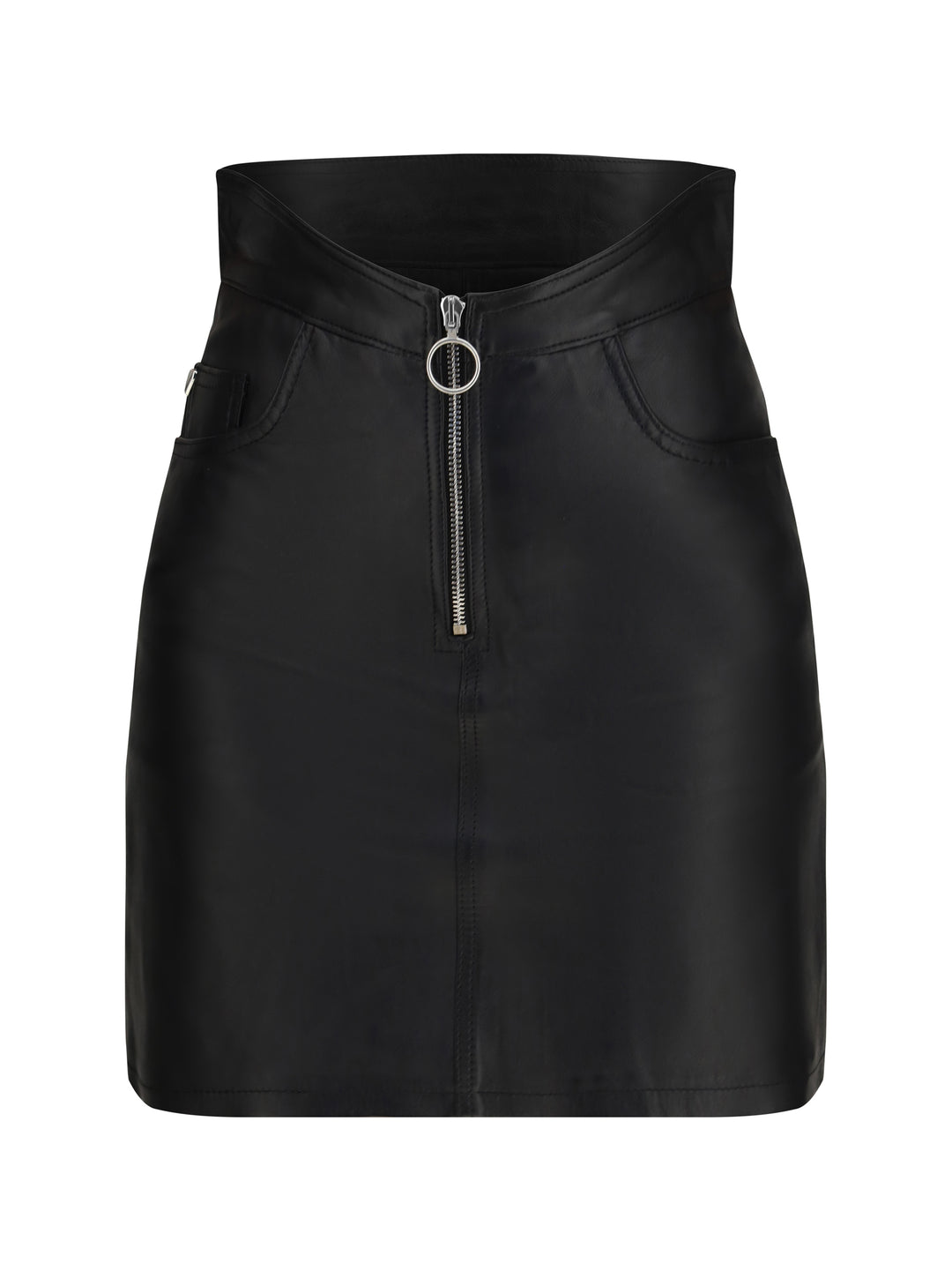 Leather mini Skirt with zip 1