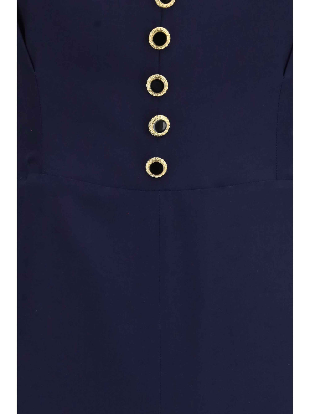 Silk midi Dress with buttons and contrast piping