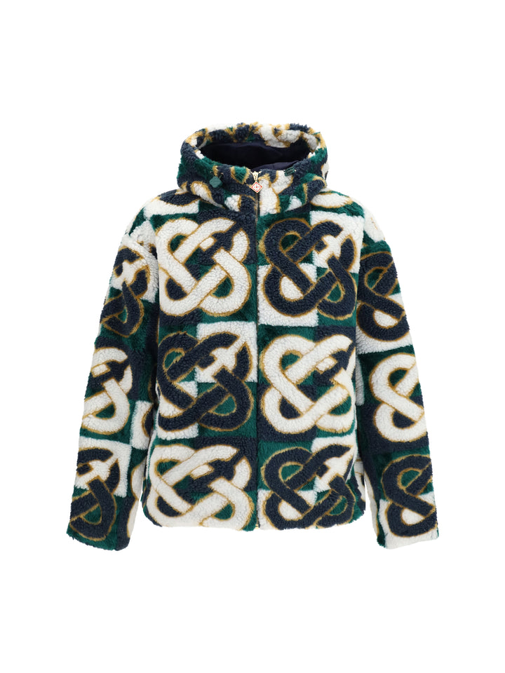 Monogram fleece Hooded Jacket 1