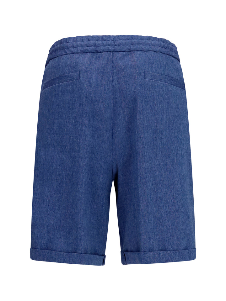 Linen and virgin wool chevron Bermuda Shorts 2
