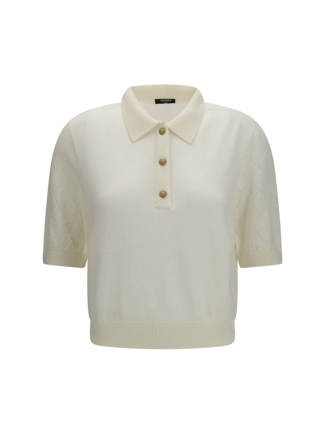 Wool Polo with vintage buttons 1